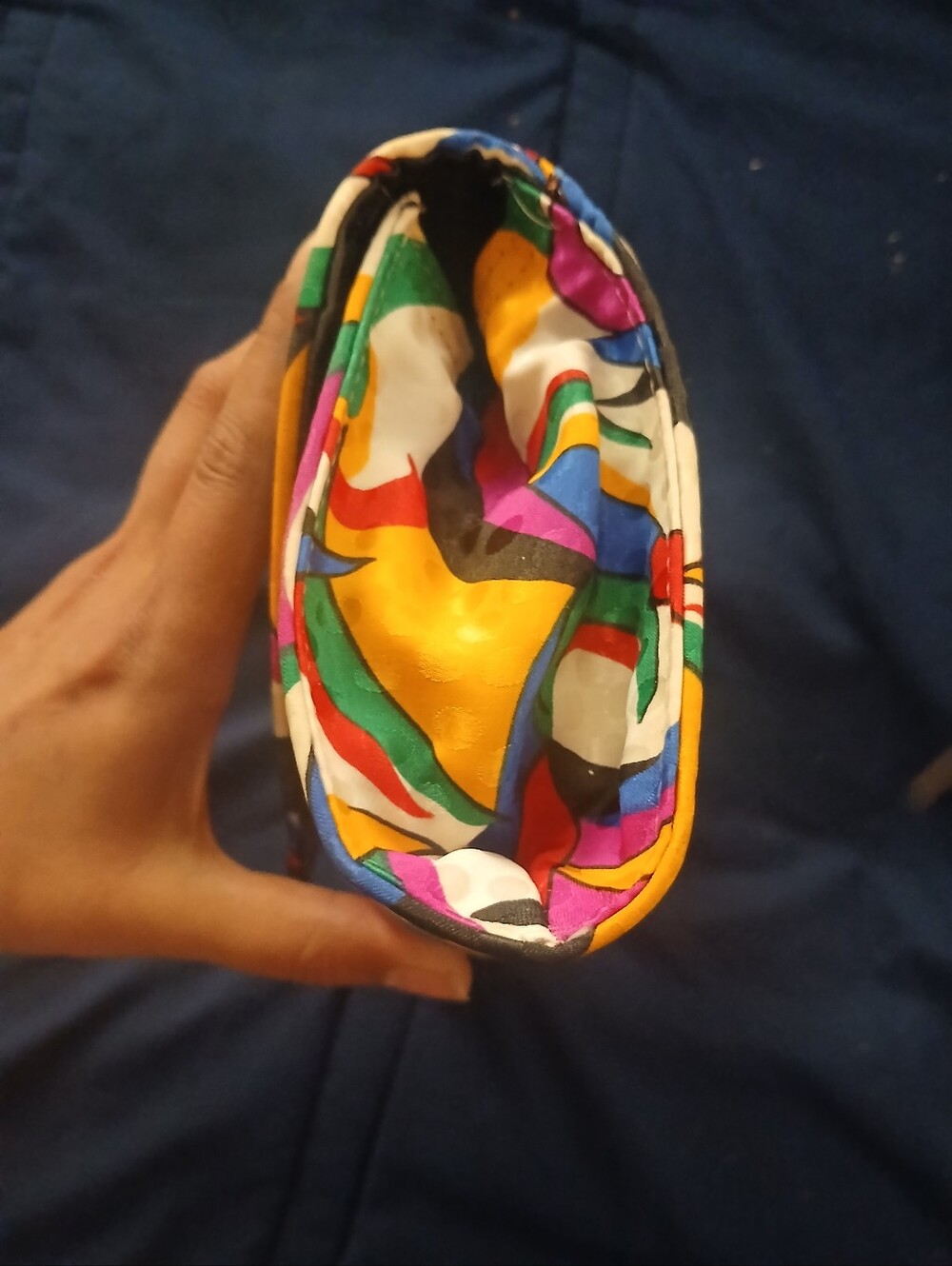 Vintage 1980s Life Stride Multicolored Envelope Clutch Post Modern,Colorful - Picture 7 of 12